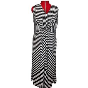 Elementz Maxi Dress Women’s 2X Jersey Stretch Geometric Summer Embellished Waist
